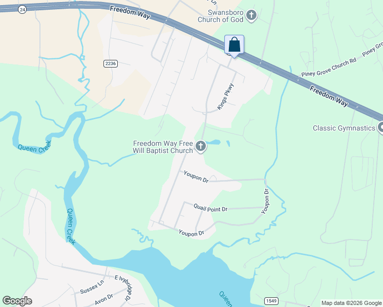 map of restaurants, bars, coffee shops, grocery stores, and more near 209 Queens Road in Hubert