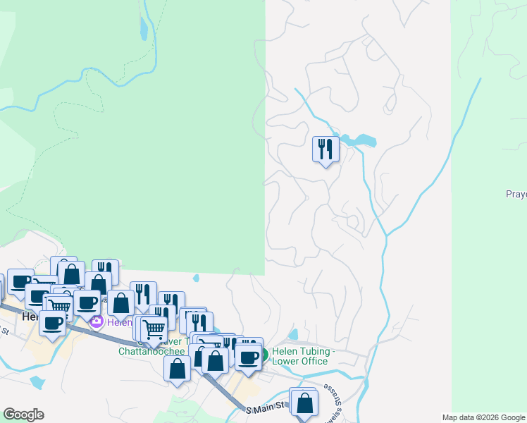 map of restaurants, bars, coffee shops, grocery stores, and more near 575 Erst Strasse in Helen