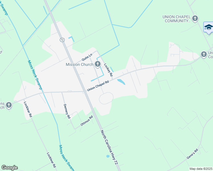 map of restaurants, bars, coffee shops, grocery stores, and more near 3300 Union Chapel Road in Pembroke