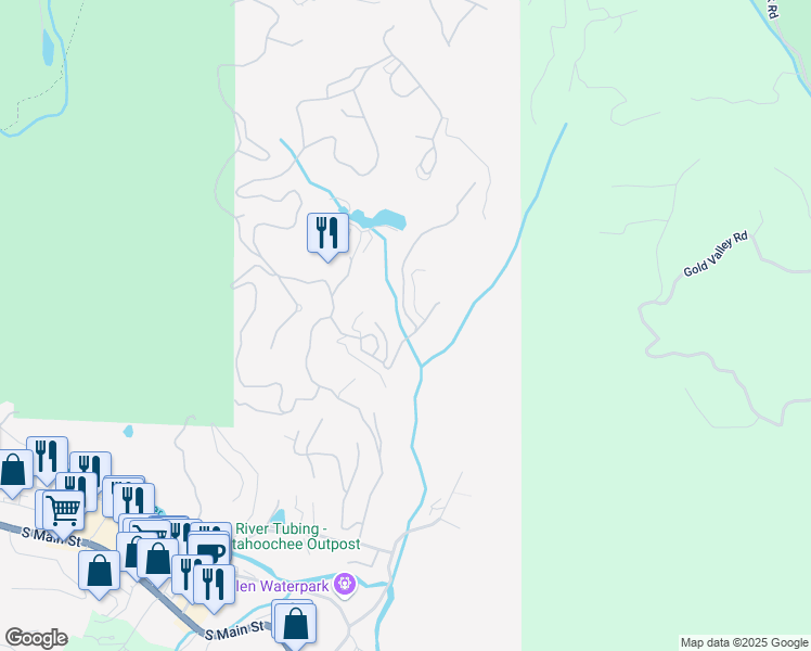 map of restaurants, bars, coffee shops, grocery stores, and more near 17 Dach Bruecke Gasse in Helen