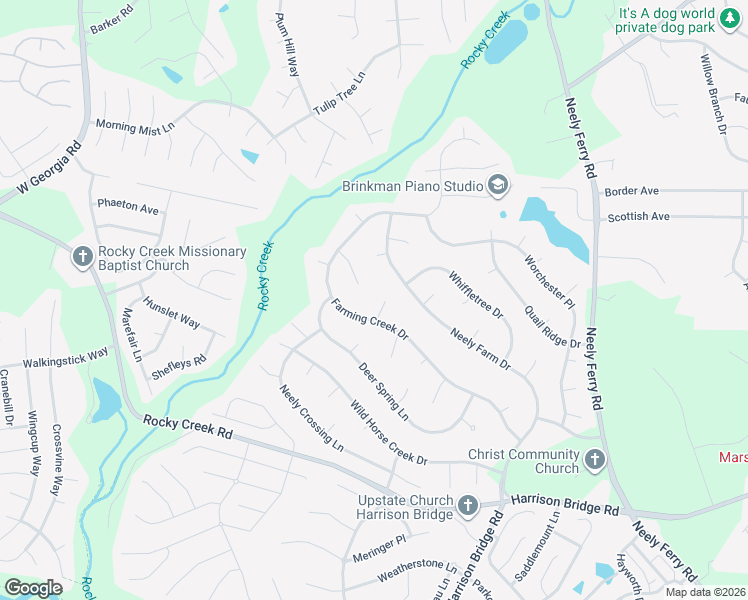 map of restaurants, bars, coffee shops, grocery stores, and more near 5 Atchison Way in Simpsonville