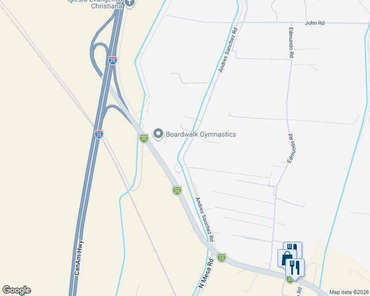 map of restaurants, bars, coffee shops, grocery stores, and more near 47 Industrial Park Lane in Belen