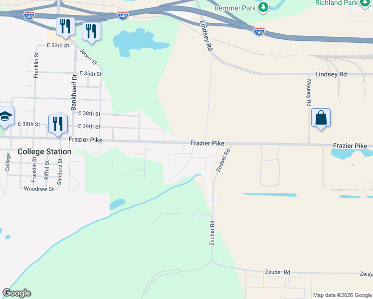 map of restaurants, bars, coffee shops, grocery stores, and more near 4 Red Apple Cove in Little Rock
