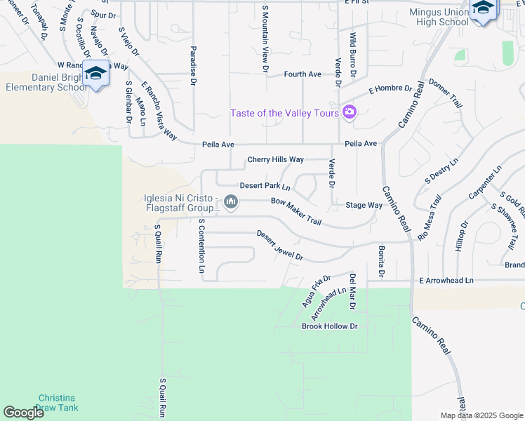 map of restaurants, bars, coffee shops, grocery stores, and more near 794 Rio Mesa Trail in Cottonwood