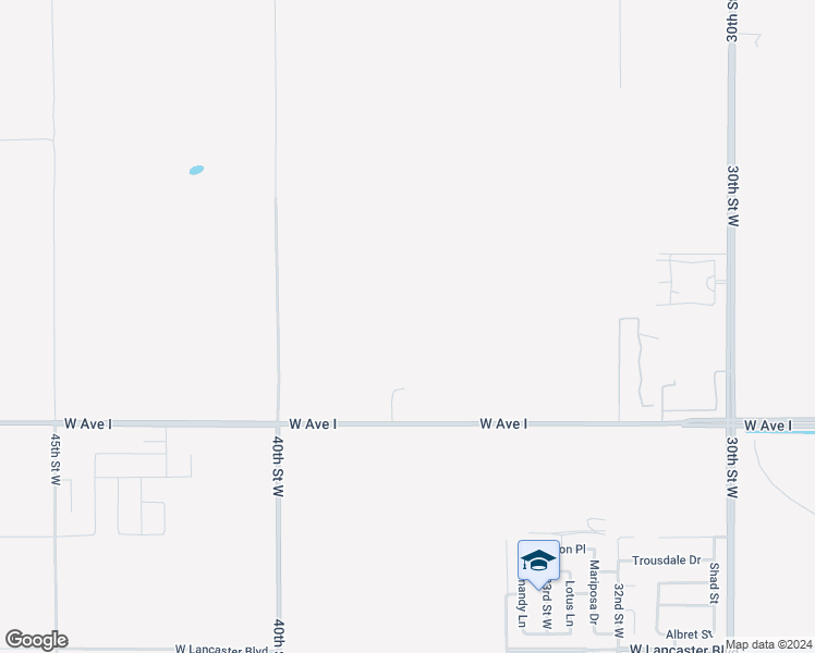 map of restaurants, bars, coffee shops, grocery stores, and more near 37th Street West in Lancaster