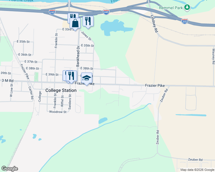 map of restaurants, bars, coffee shops, grocery stores, and more near 4311 Avant Street in Little Rock