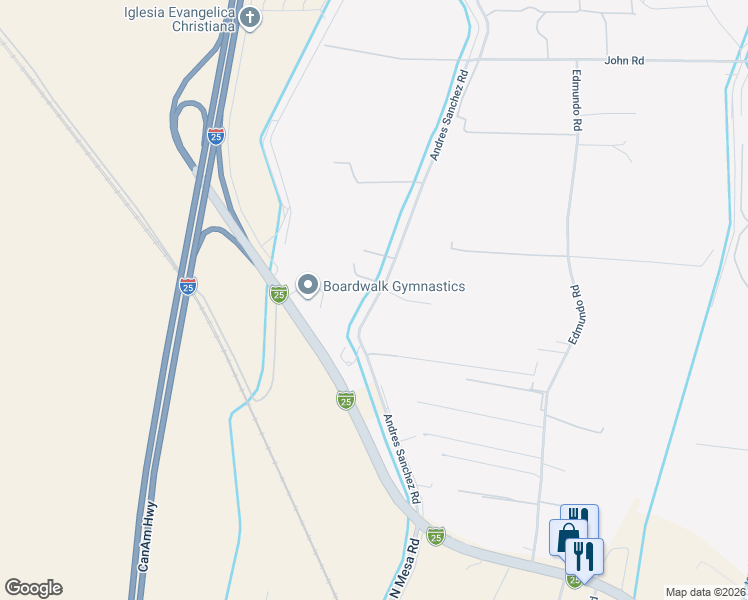 map of restaurants, bars, coffee shops, grocery stores, and more near 47 Industrial Park Lane in Belen