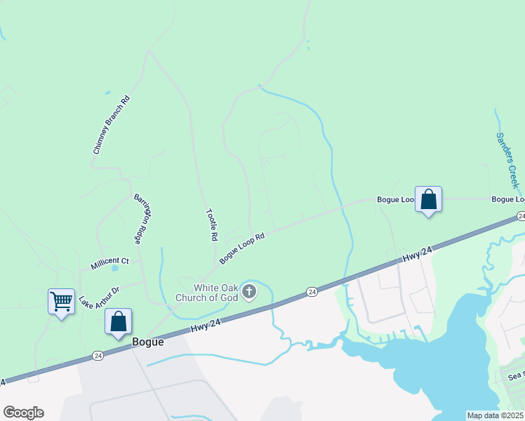 map of restaurants, bars, coffee shops, grocery stores, and more near 540-548 Bogue Loop Rd in Newport