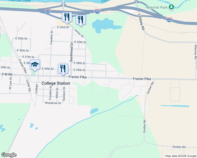 map of restaurants, bars, coffee shops, grocery stores, and more near 4311 Avant Street in Little Rock