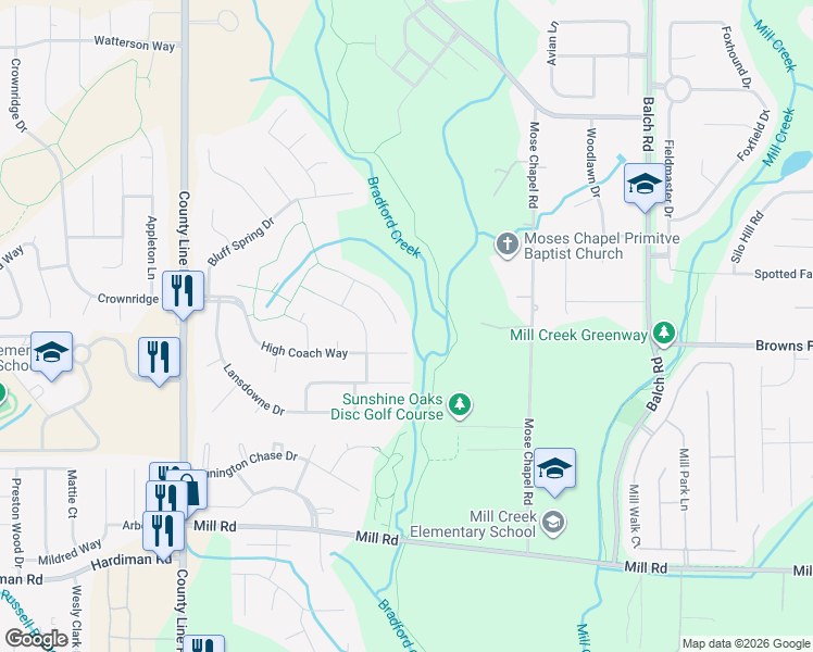 map of restaurants, bars, coffee shops, grocery stores, and more near 221 Pointe Verde Circle in Madison