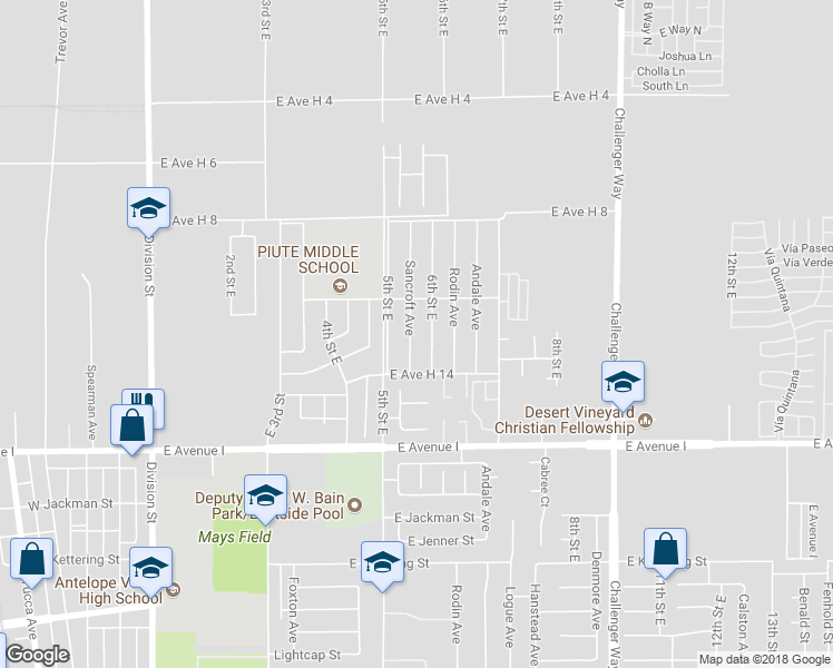 map of restaurants, bars, coffee shops, grocery stores, and more near in Hi Vista