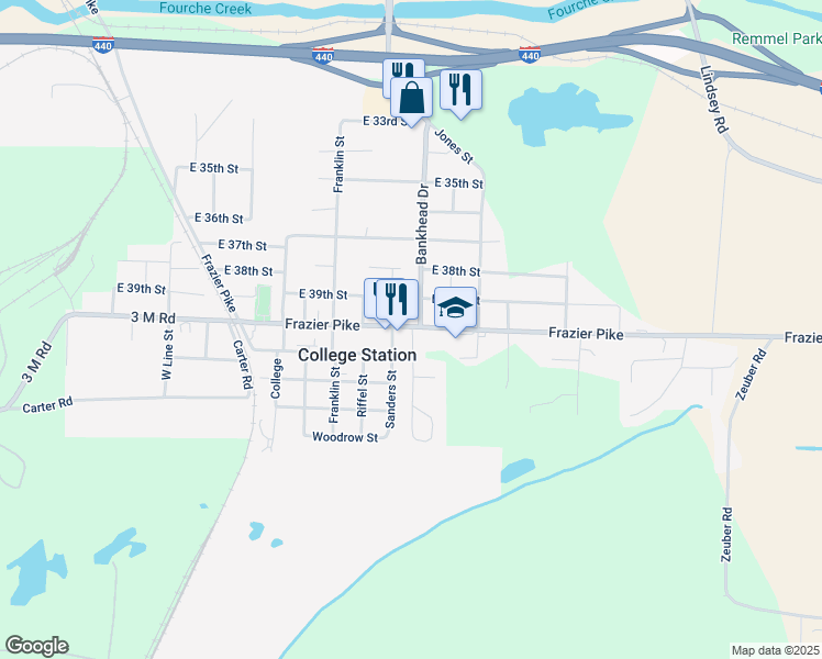 map of restaurants, bars, coffee shops, grocery stores, and more near in College Station