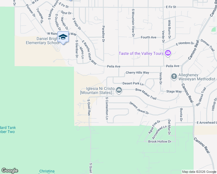 map of restaurants, bars, coffee shops, grocery stores, and more near 1718 Pecos Drive in Cottonwood