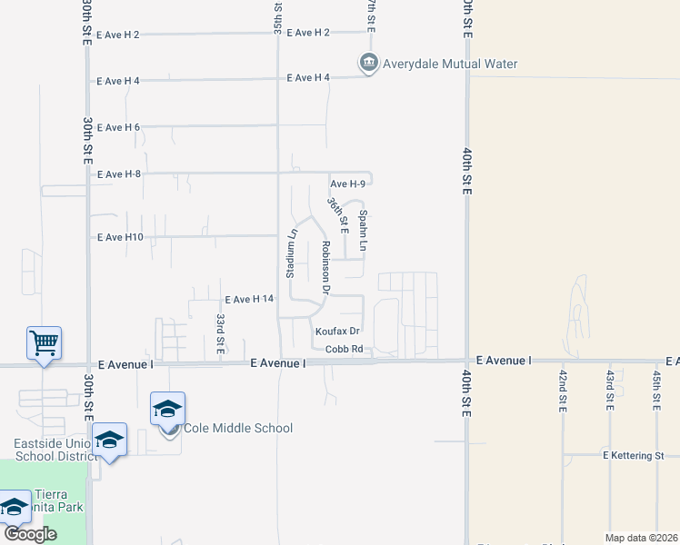 map of restaurants, bars, coffee shops, grocery stores, and more near 3623 East Jackson Court in Lancaster