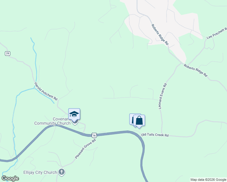 map of restaurants, bars, coffee shops, grocery stores, and more near Crabapple Ct in Ellijay