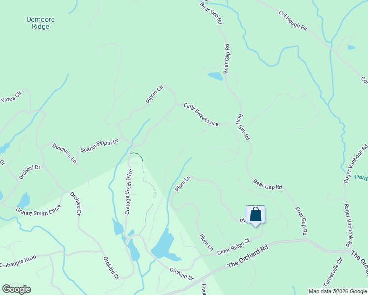 map of restaurants, bars, coffee shops, grocery stores, and more near 610 Rome Beauty Lane in Clarkesville