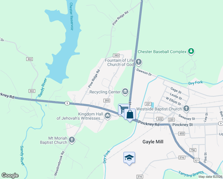 map of restaurants, bars, coffee shops, grocery stores, and more near 746 Linden Drive in Chester