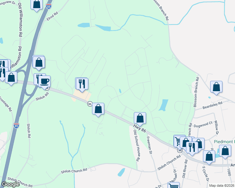 map of restaurants, bars, coffee shops, grocery stores, and more near in Piedmont