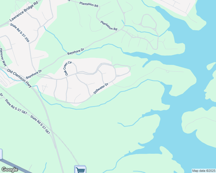 map of restaurants, bars, coffee shops, grocery stores, and more near 1317 Stillwater Drive in Seneca