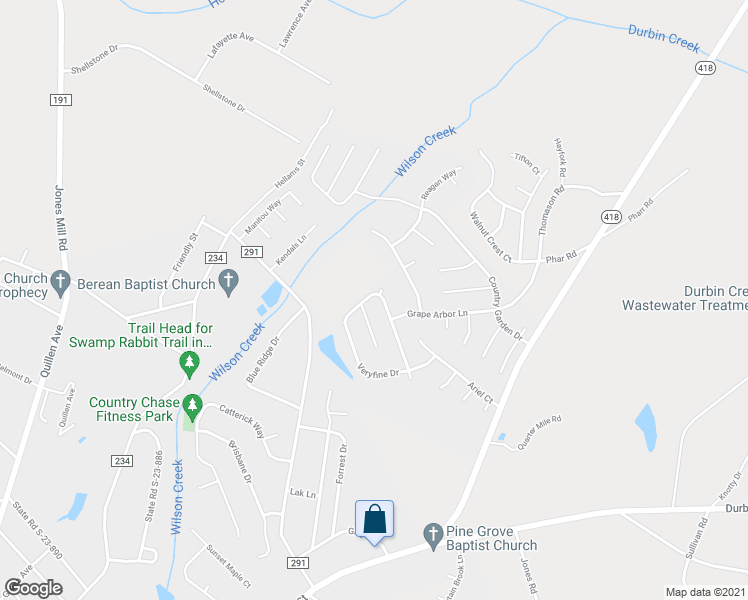 map of restaurants, bars, coffee shops, grocery stores, and more near 702 Veryfine Drive in Fountain Inn