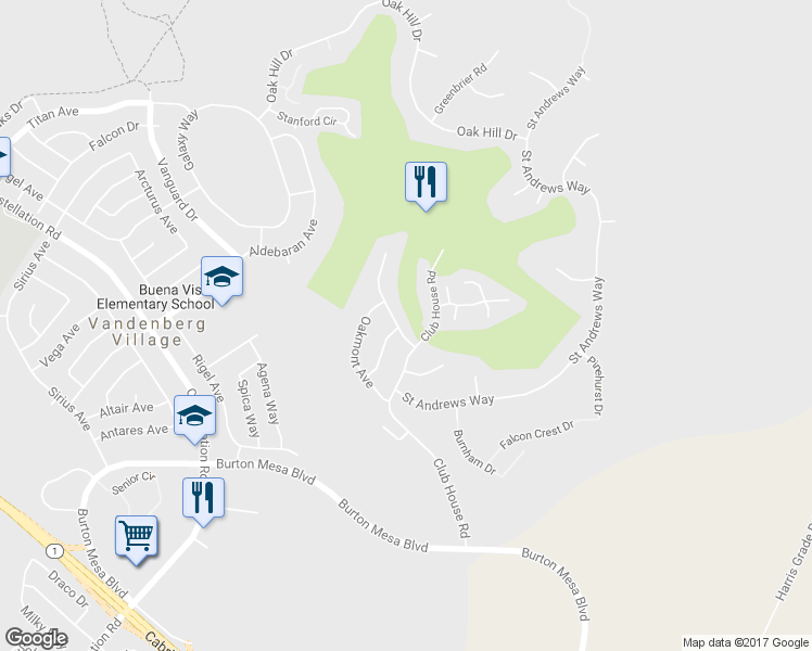 map of restaurants, bars, coffee shops, grocery stores, and more near 185 Inverness Avenue in Lompoc