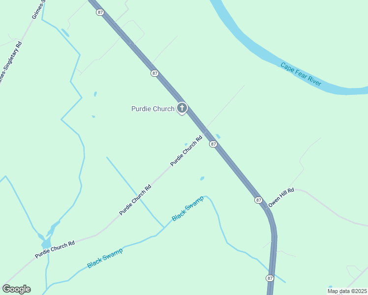 map of restaurants, bars, coffee shops, grocery stores, and more near 124 Purdie Church Road in Tar Heel