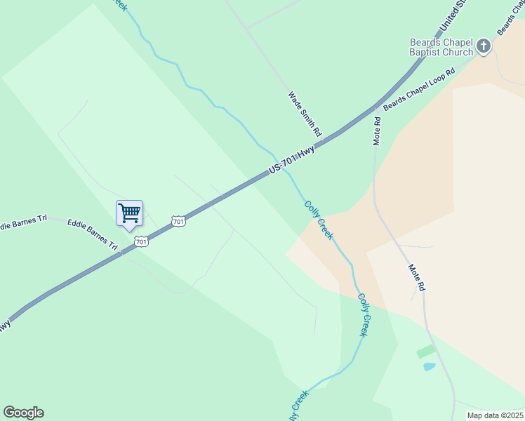 map of restaurants, bars, coffee shops, grocery stores, and more near U.S. 701 Highway in Elizabethtown
