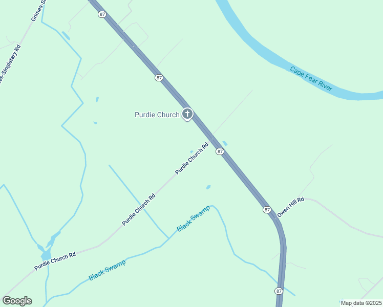 map of restaurants, bars, coffee shops, grocery stores, and more near 124 Purdie Church Road in Tar Heel