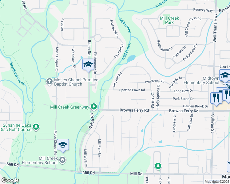 map of restaurants, bars, coffee shops, grocery stores, and more near 137 Spotted Fawn Road in Madison