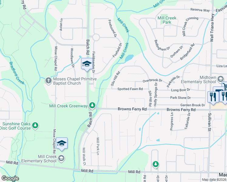 map of restaurants, bars, coffee shops, grocery stores, and more near 137 Spotted Fawn Road in Madison