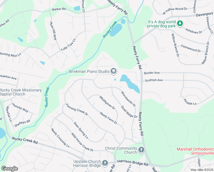 map of restaurants, bars, coffee shops, grocery stores, and more near 803 Worchester Place in Simpsonville