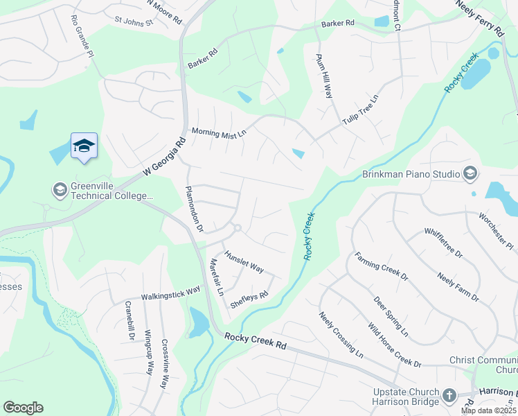 map of restaurants, bars, coffee shops, grocery stores, and more near 6 Caswell Lane in Simpsonville