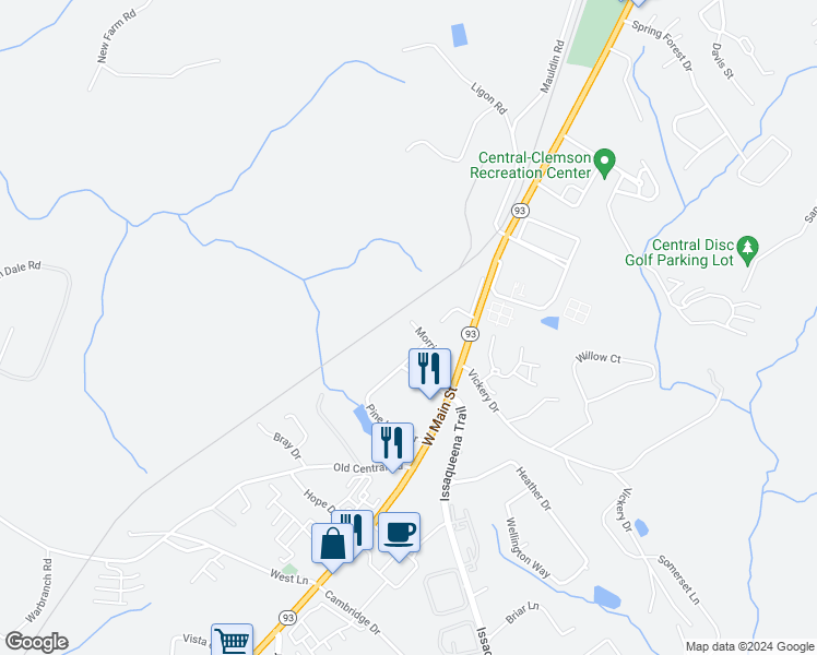 map of restaurants, bars, coffee shops, grocery stores, and more near 213 Morris Street in Central