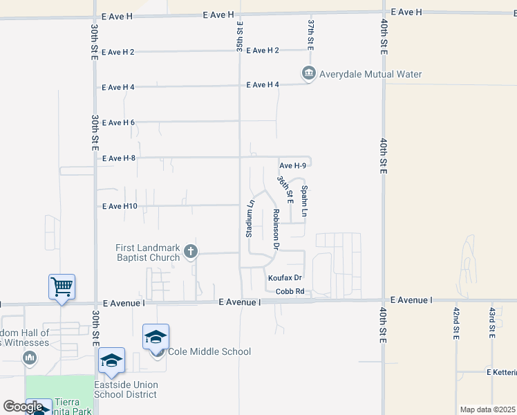 map of restaurants, bars, coffee shops, grocery stores, and more near 45439 Mays Court in Lancaster