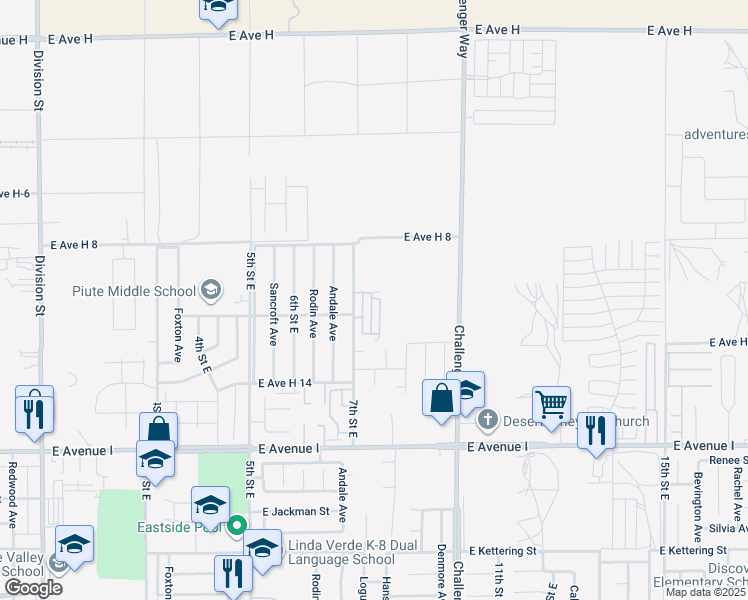 map of restaurants, bars, coffee shops, grocery stores, and more near in Hi Vista