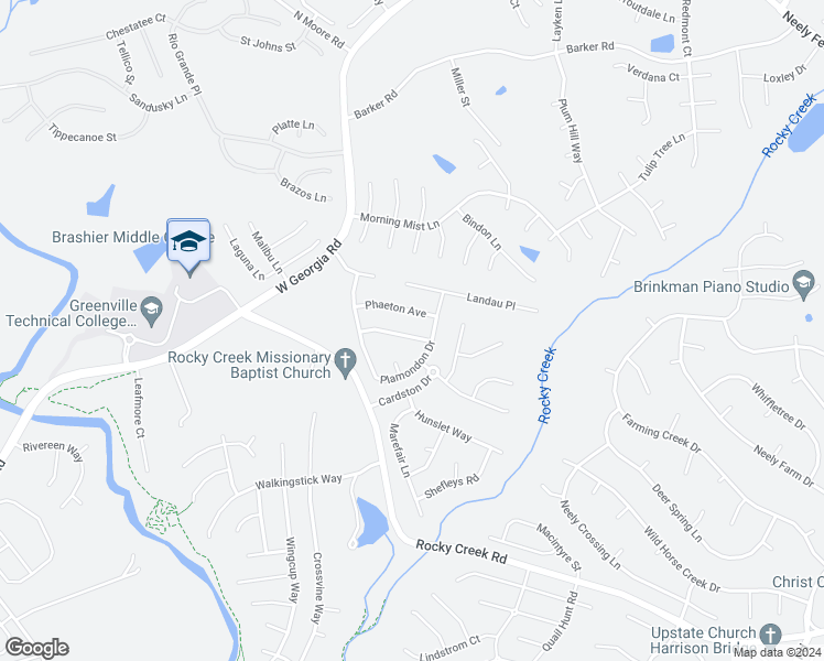 map of restaurants, bars, coffee shops, grocery stores, and more near 6 Semmelrock Drive in Simpsonville