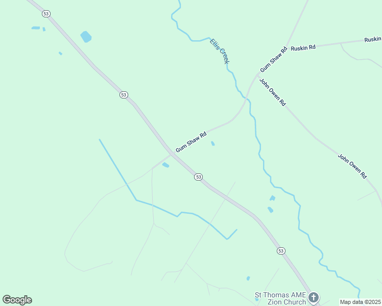 map of restaurants, bars, coffee shops, grocery stores, and more near 70 Gum Shaw Road in White Oak