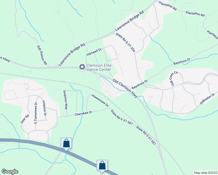 map of restaurants, bars, coffee shops, grocery stores, and more near 28 Old Clemson Highway in Seneca