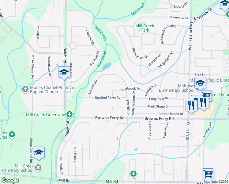map of restaurants, bars, coffee shops, grocery stores, and more near 102 Kayo Road in Madison