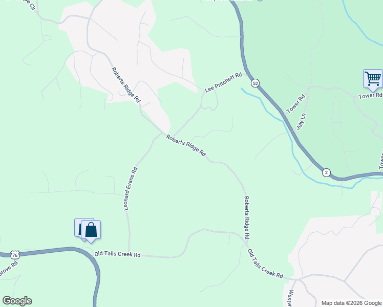 map of restaurants, bars, coffee shops, grocery stores, and more near 581 Roberts Ridge Road in Ellijay