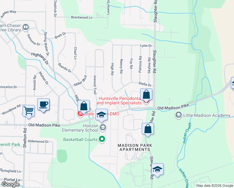 map of restaurants, bars, coffee shops, grocery stores, and more near 509 Stella Drive in Madison