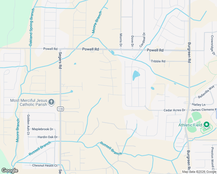 map of restaurants, bars, coffee shops, grocery stores, and more near 28872 Powell Road in Madison