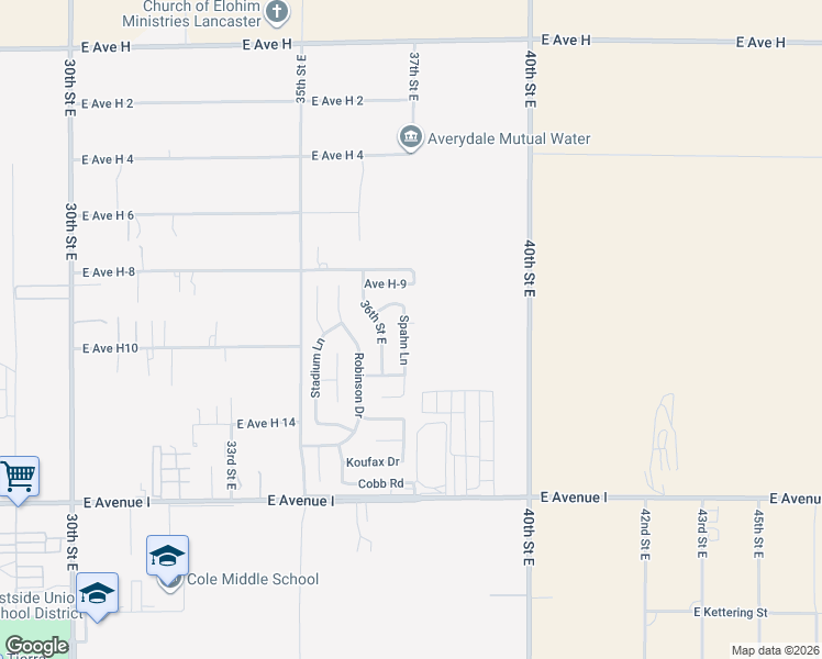 map of restaurants, bars, coffee shops, grocery stores, and more near 45516 Spahn Lane in Lancaster