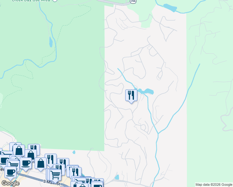 map of restaurants, bars, coffee shops, grocery stores, and more near 184 Zeppelin Strasse in Helen