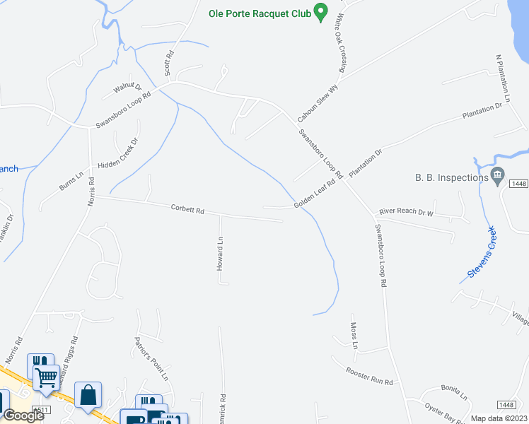 map of restaurants, bars, coffee shops, grocery stores, and more near 291 Golden Leaf Road in Swansboro