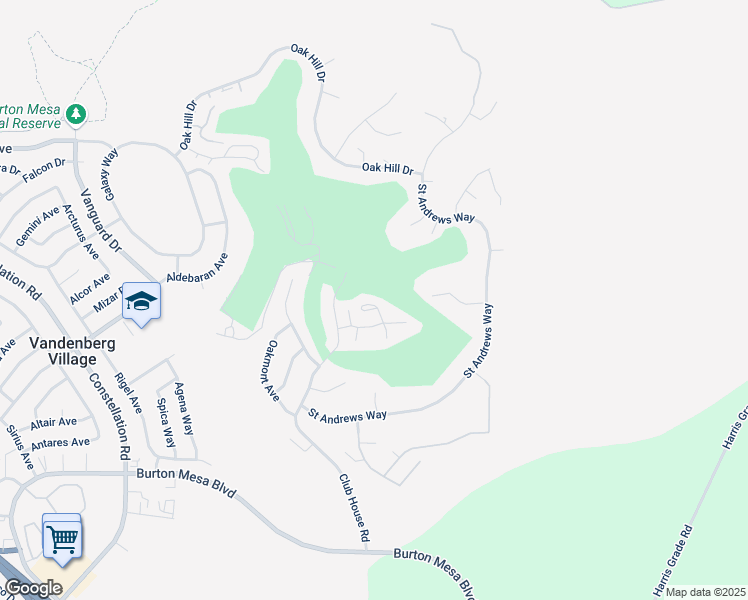 map of restaurants, bars, coffee shops, grocery stores, and more near 4173 Oakwood Road in Lompoc