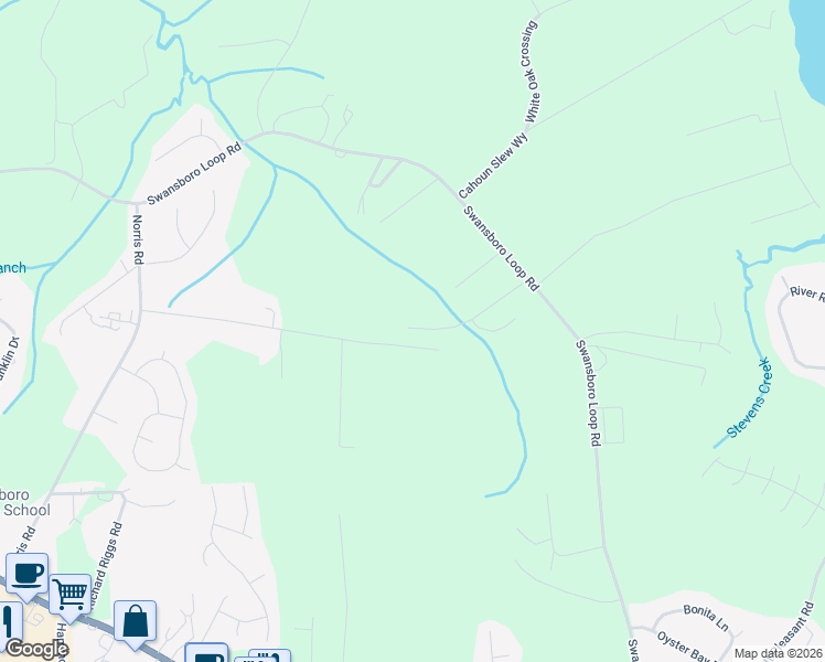 map of restaurants, bars, coffee shops, grocery stores, and more near 280 Golden Leaf Road in Swansboro