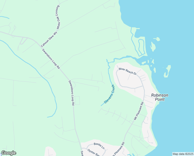 map of restaurants, bars, coffee shops, grocery stores, and more near 117 River Reach Drive West in Swansboro