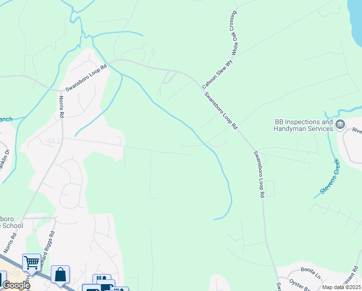 map of restaurants, bars, coffee shops, grocery stores, and more near 298 Golden Leaf Road in Swansboro