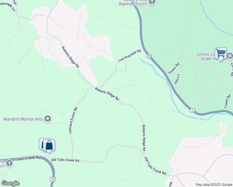 map of restaurants, bars, coffee shops, grocery stores, and more near 322-398 Roberts Ridge Road in Ellijay